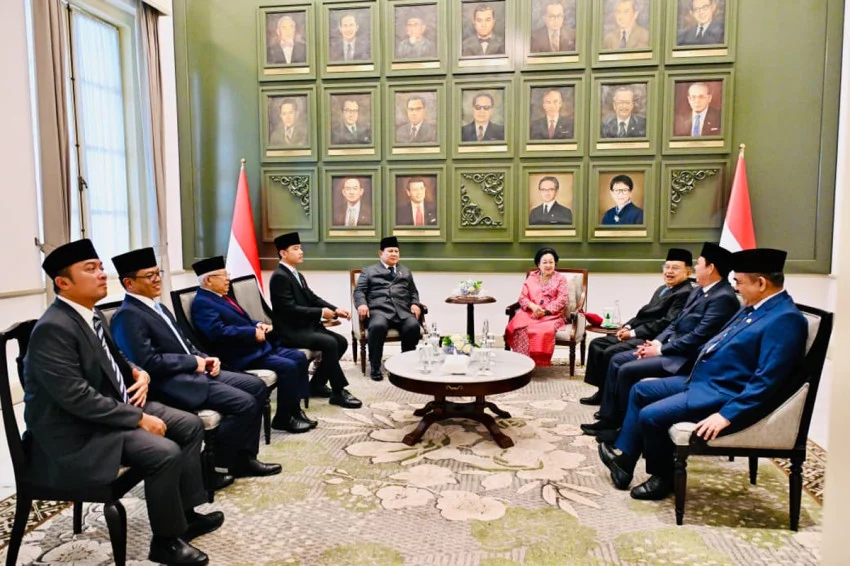Momen Prabowo Bertemu Megawati, Gibran, dan JK di Hari Pancasila